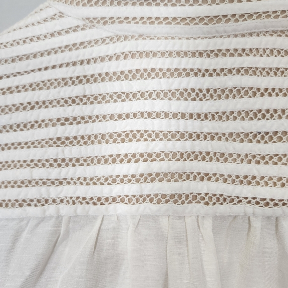 Soft Surroundings Bohemian Off White Lace-Trimmed Blouse Office Business Work - Picture 10 of 12